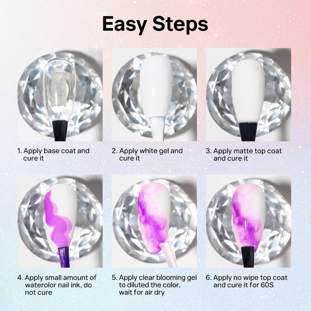 MIZHSE Marble Ink nails fast-drying feature enables quick manicure sessions
