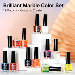 MIZHSE Marble Ink nails finished look highlights fast-drying to reduce mistakes