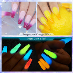 MIZHSE Mood yellow color-changing nail polish adds bright glow for day-to-night looks.