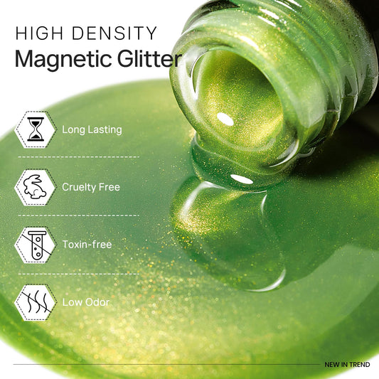MIZHSE neon green cat-eye color for vivid, eye-catching nails at home