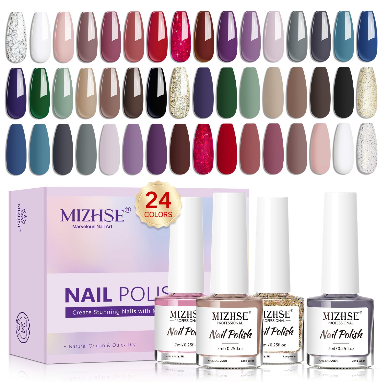MIZHSE Quick Dry Nail Polish bottle with fast-dry formula for busy days