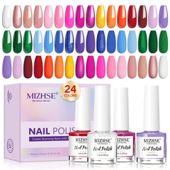 MIZHSE quick dry nail polish set 24 colors in box for easy selection and gifting
