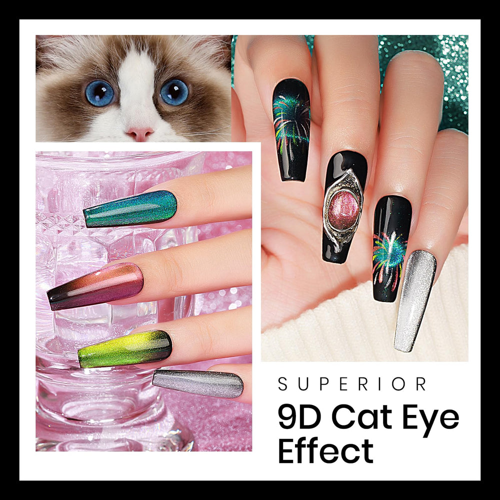 MIZHSE shiny wide cat-eye gel polish for bold, reflective finish