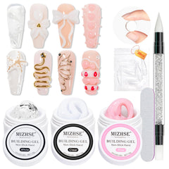 MIZHSE solid builder gel clear bottle used for durable nail extensions