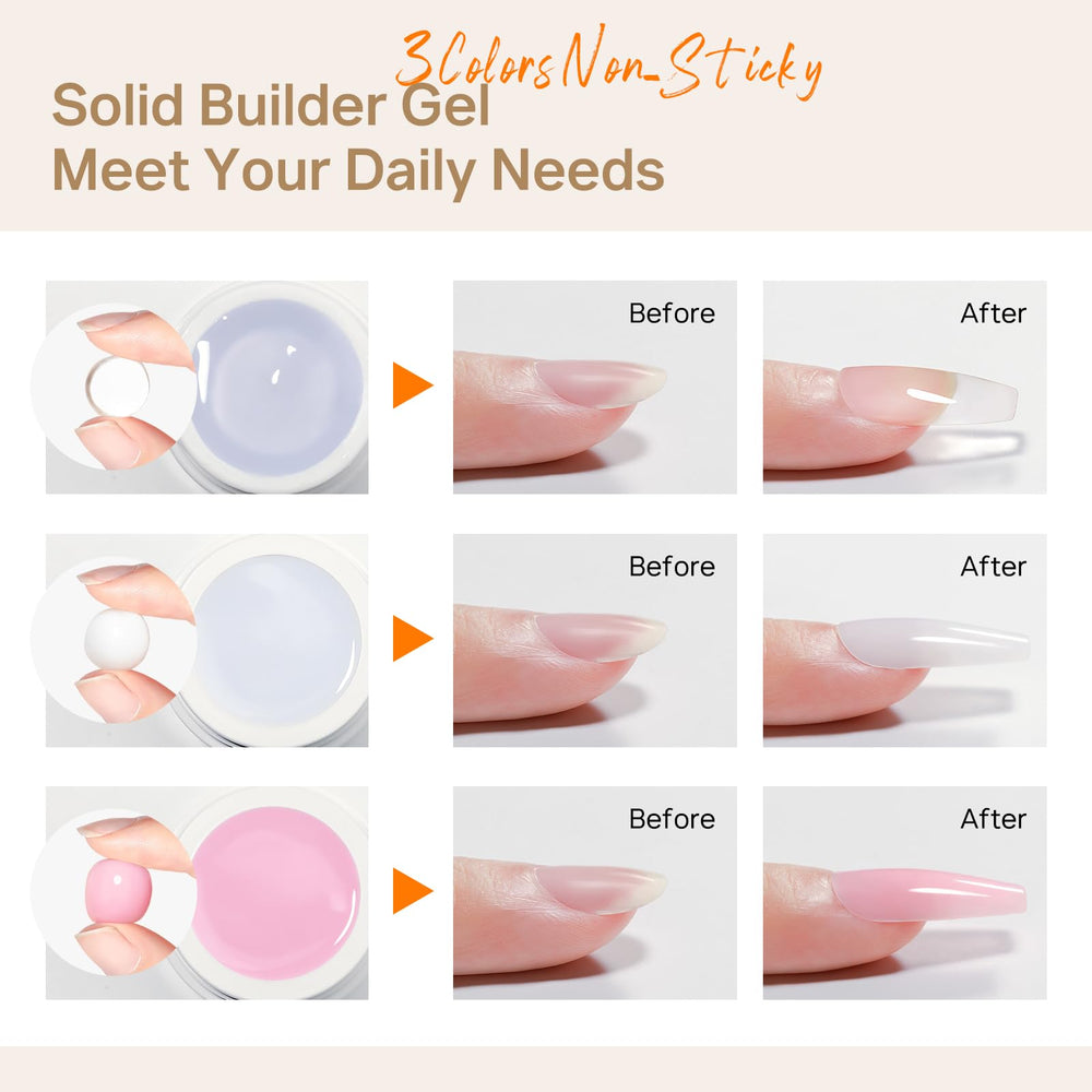 MIZHSE solid builder gel white bottle for bright tips