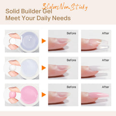 MIZHSE solid builder gel white bottle for bright tips