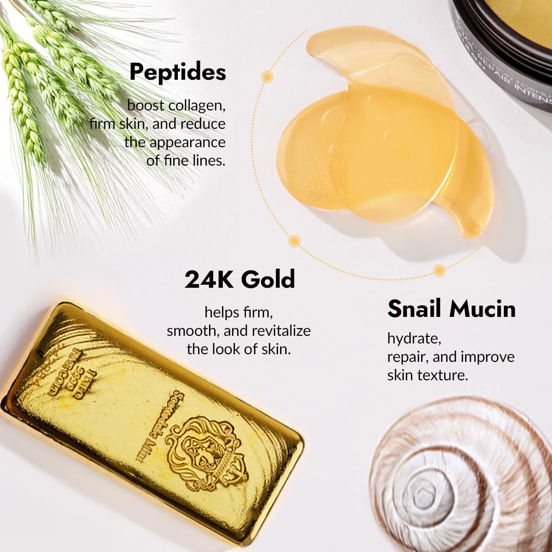 MIZON 24K gold snail mucin patches in multi-pack ready for routine
