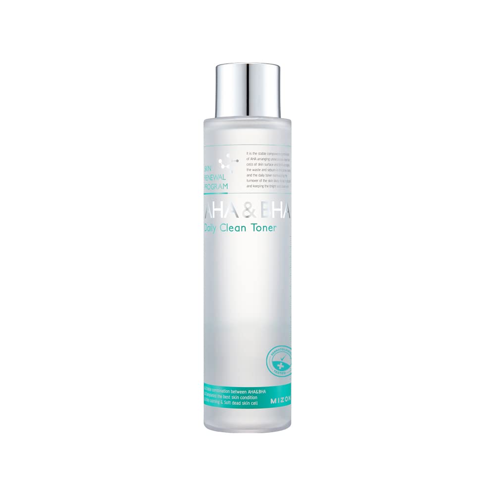 MIZON AHA&BHA Daily Clean Toner front packaging highlights daily exfoliation for smoother skin.