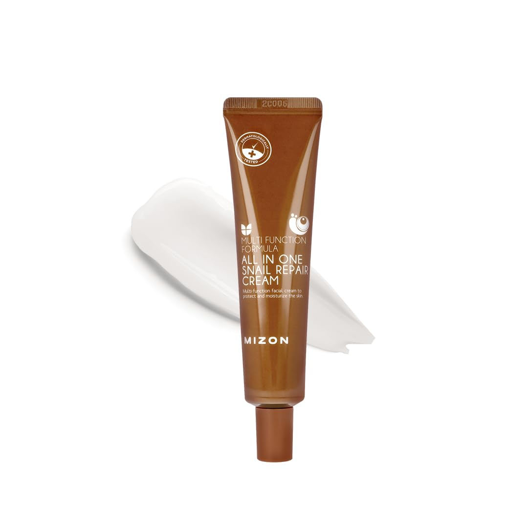 MIZON All-in-One Snail Repair Cream bottle showing lightweight hydration for daily use