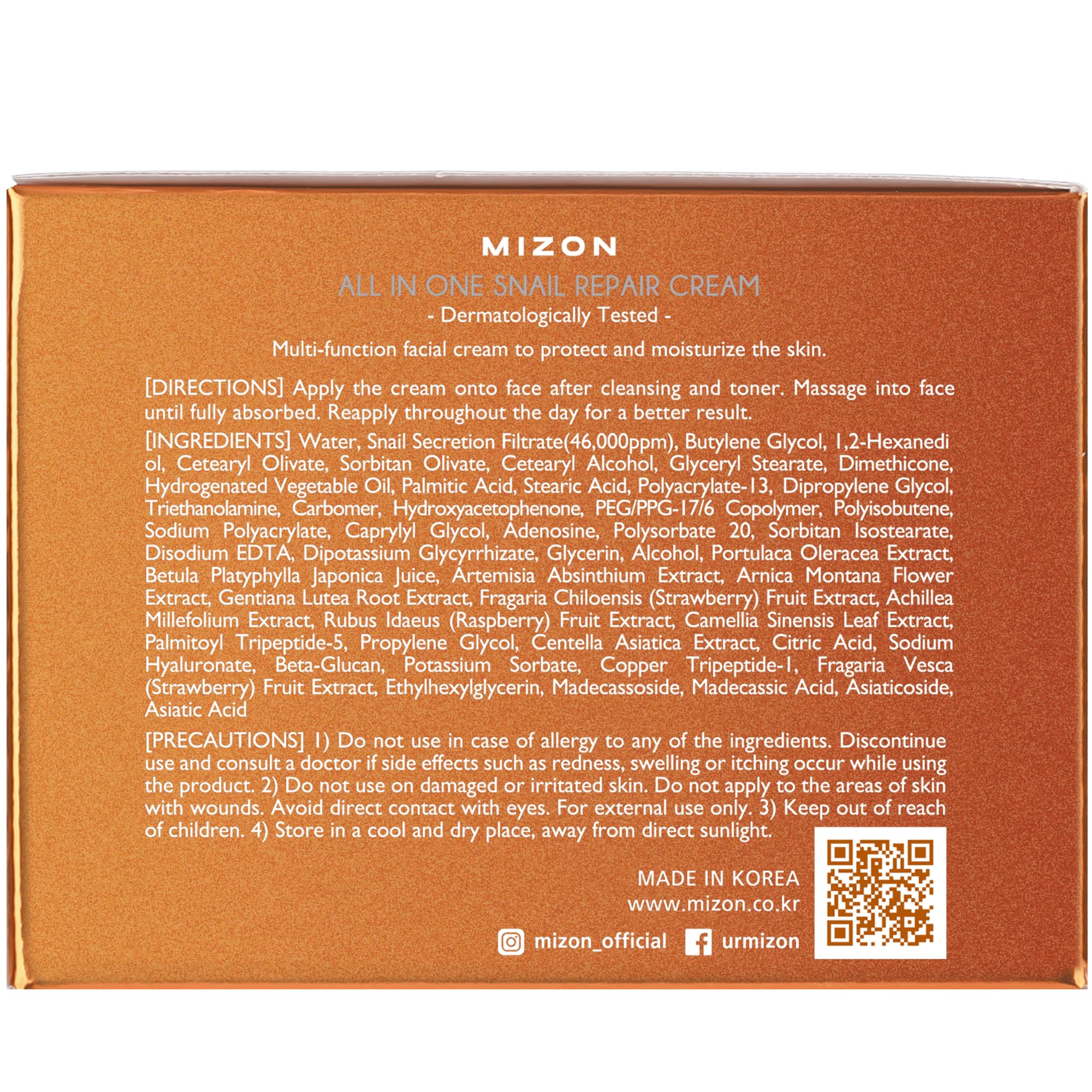 MIZON AllinOne snail repair cream being applied to cheek