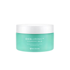 Mizon Cicaluronic Cleansing Balm bottle pour for smooth makeup melting and gentle cleansing.