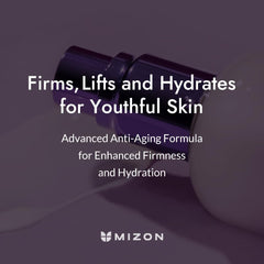 Texture swatch of MIZON Collagen Power Lifting Emulsion showing creamy consistency
