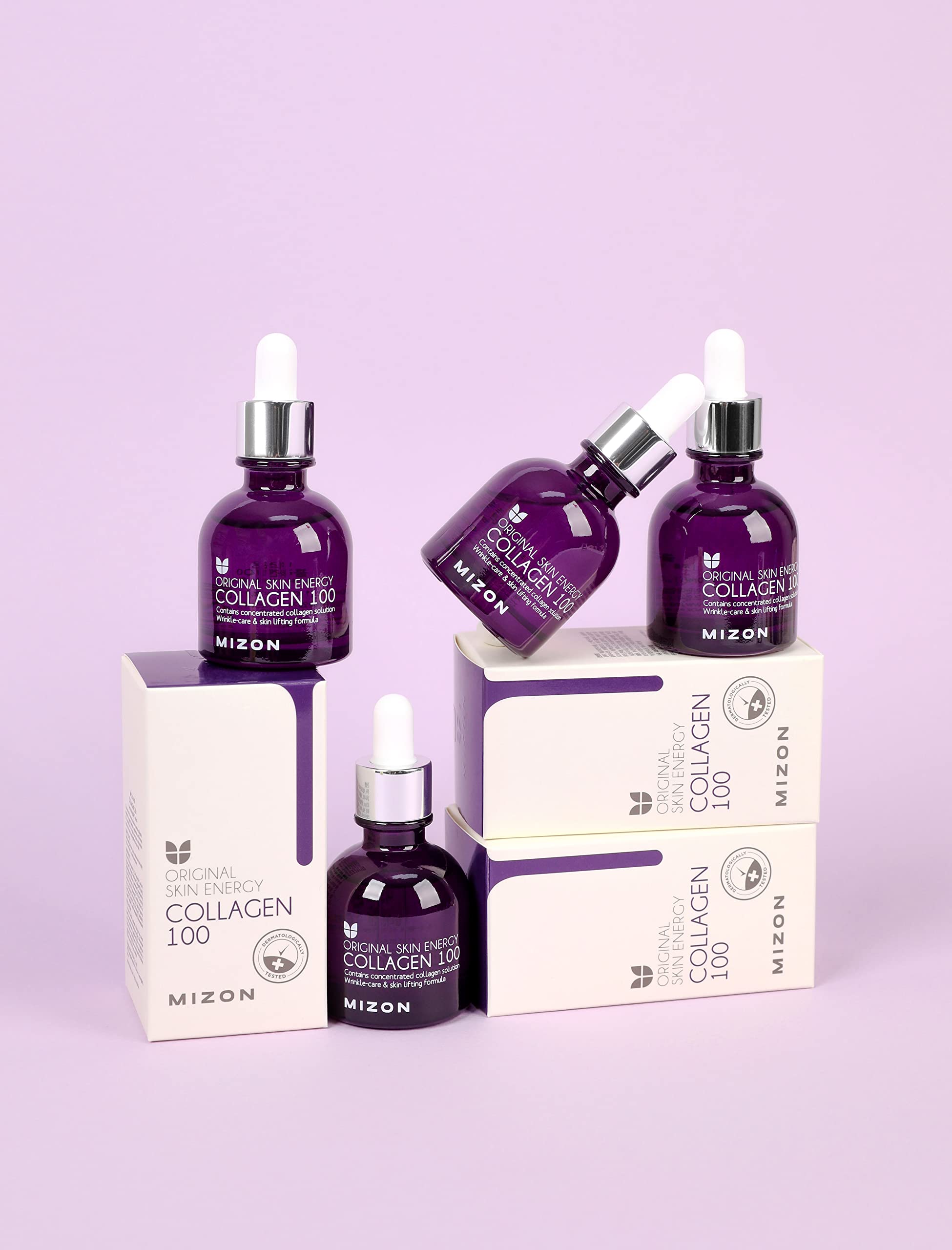 MIZON Collagen 100 in a night routine setup for nightly care