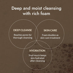 Cream-to-foam texture visual emphasizes soft exfoliation and pore care.