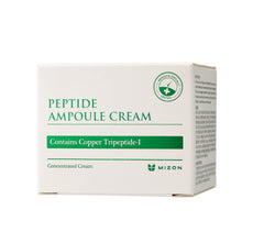 MIZON peptide ampoule cream texture closeup shows rich, lightweight consistency