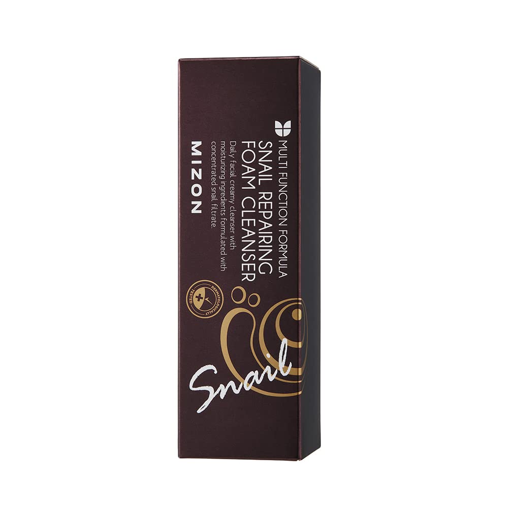 Close-up of snail mucin filtrate foam lather from MIZON cleanser.