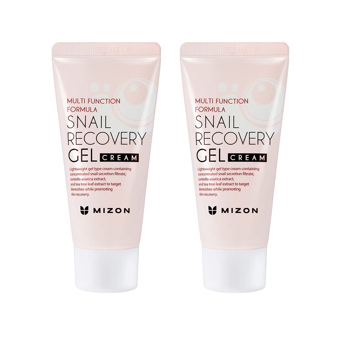 MIZON Snail Recovery Gel Cream Set with two 45 ml jars for daily hydration and gentle repair.