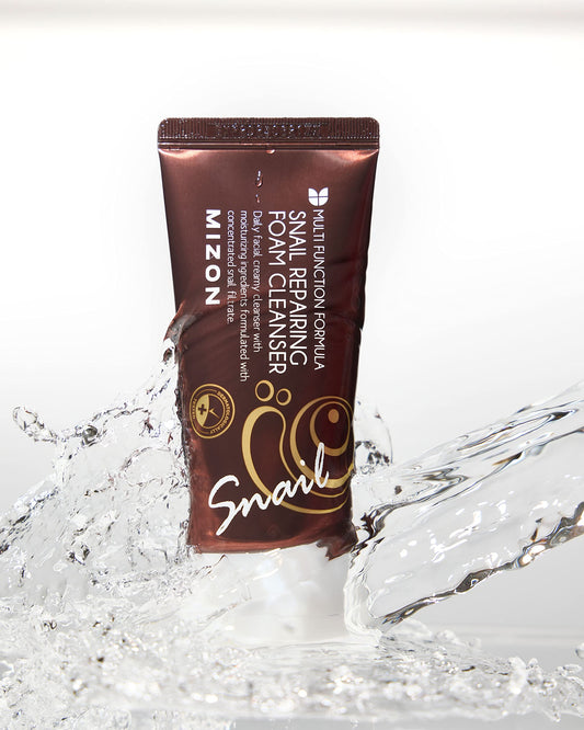 MIZON Snail Repair Intensive Ampoule bottle highlighting high snail mucin concentration for nourishment