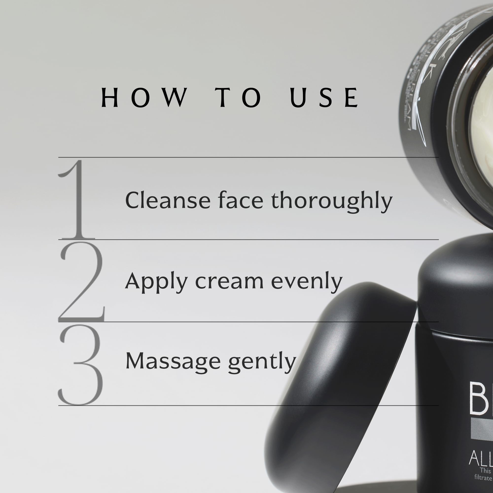 MIZON textured cream on hand demonstrates rich, non-greasy finish