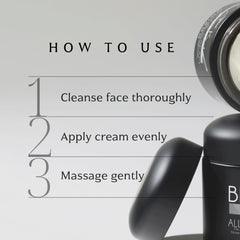 MIZON textured cream on hand demonstrates rich, non-greasy finish