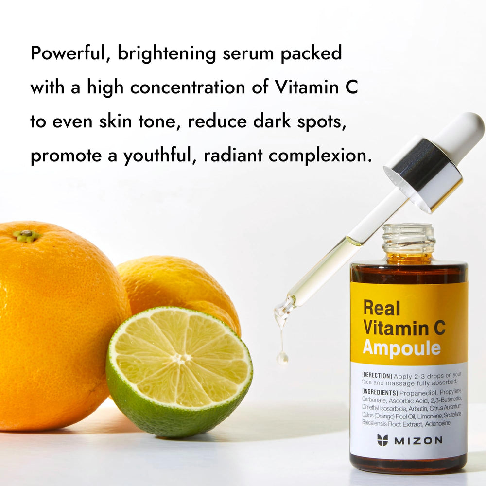 MIZON Real Vitamin C Ampoule 19 percent label highlights potency.