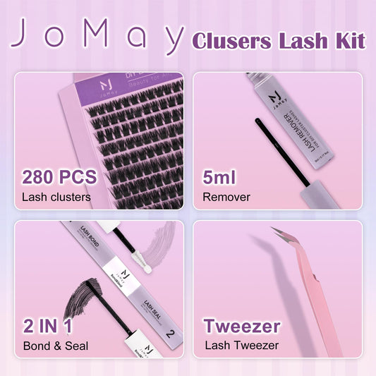 MJJOMAY 100D volume lashes, 10–18mm lengths for dramatic looks.