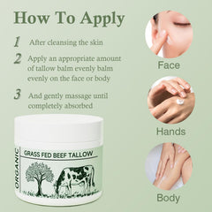 MKzea Beef Tallow body lotion application highlighting full-body hydration