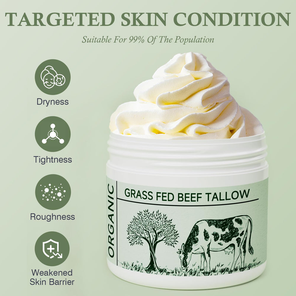 MKzea Beef Tallow used on hands for quick moisturization