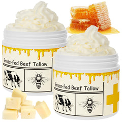 Mkzea Beef Tallow Honey Cream jar showing natural hydration for daily skin care