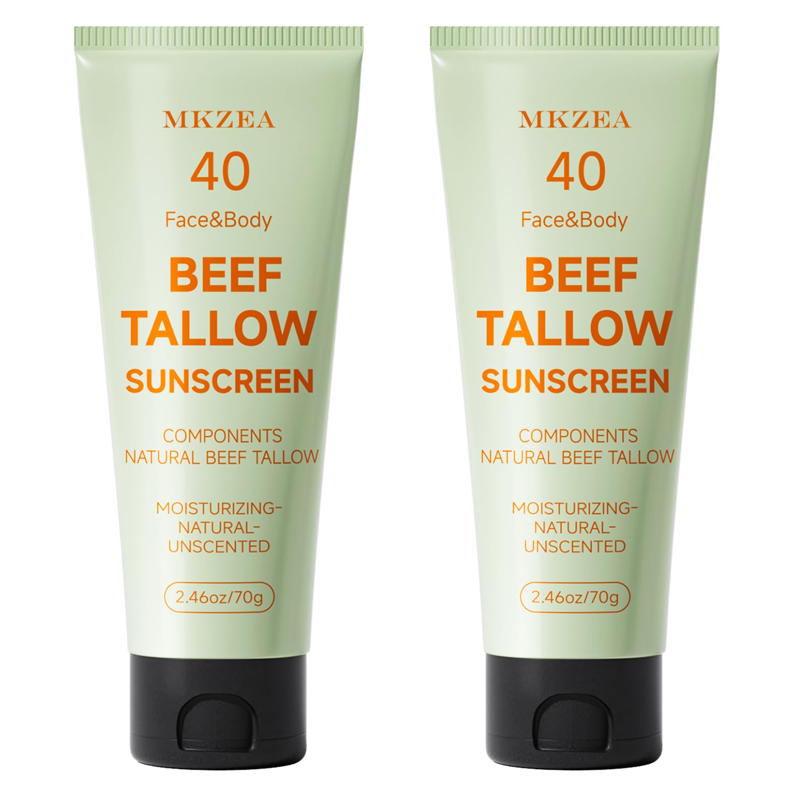 MKZEA tallow sunscreen bottle pour shows smooth application and skin-friendly hydration