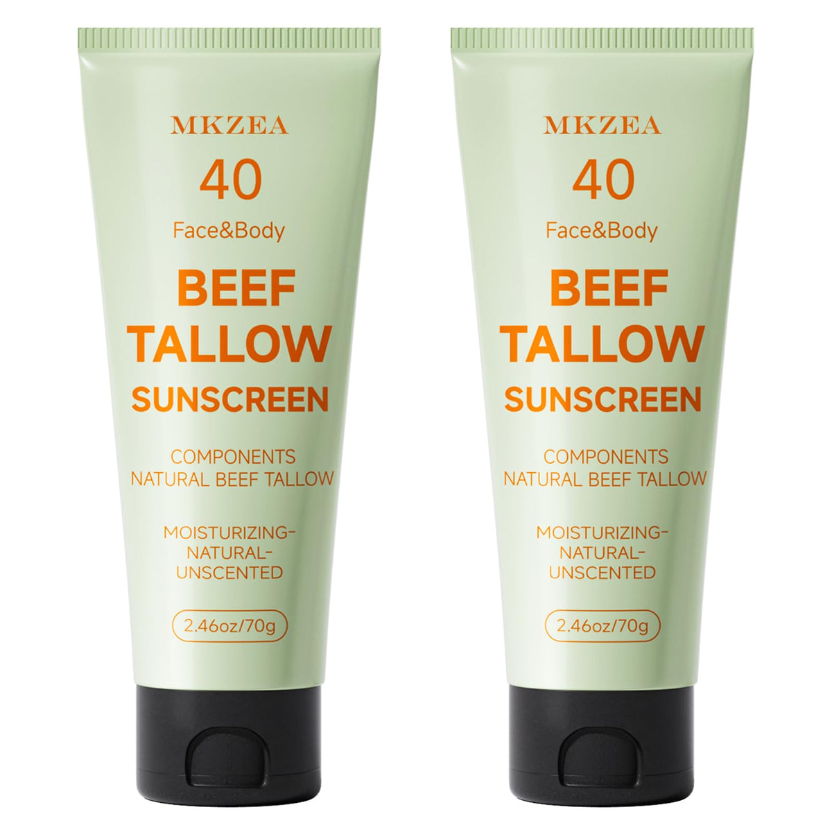 MKZEA tallow sunscreen bottle pour shows smooth application and skin-friendly hydration