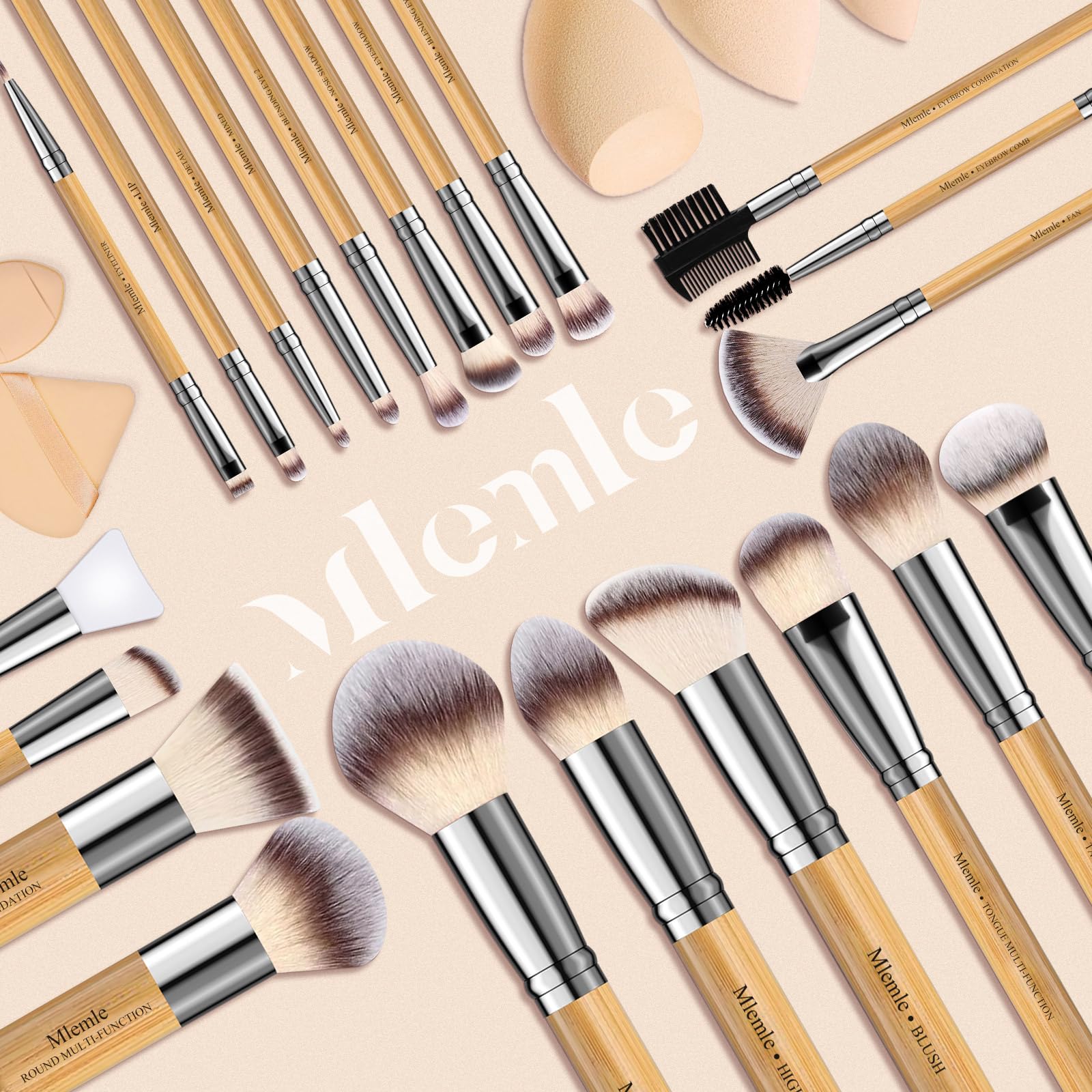 Mlemle bamboo-handle brushes combine durability with comfortable grip.