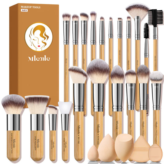 Mlemle makeup brush set 21 pcs offers comprehensive tools for flawless application.
