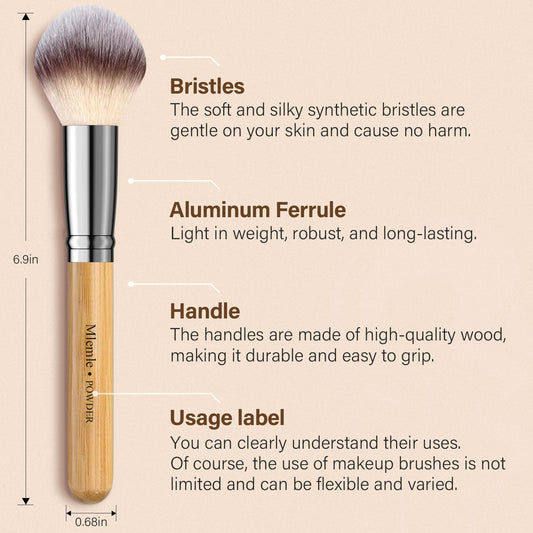 Mlemle soft synthetic bristles deliver gentle touch for smooth blends.