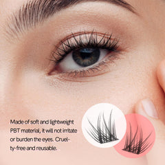 MLEN DIARY soft PBT lashes lightweight and comfortable to wear.