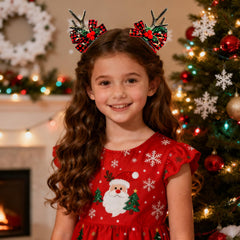 MMBALLON reindeer antlers hair clip in gold, secure for all hair types.