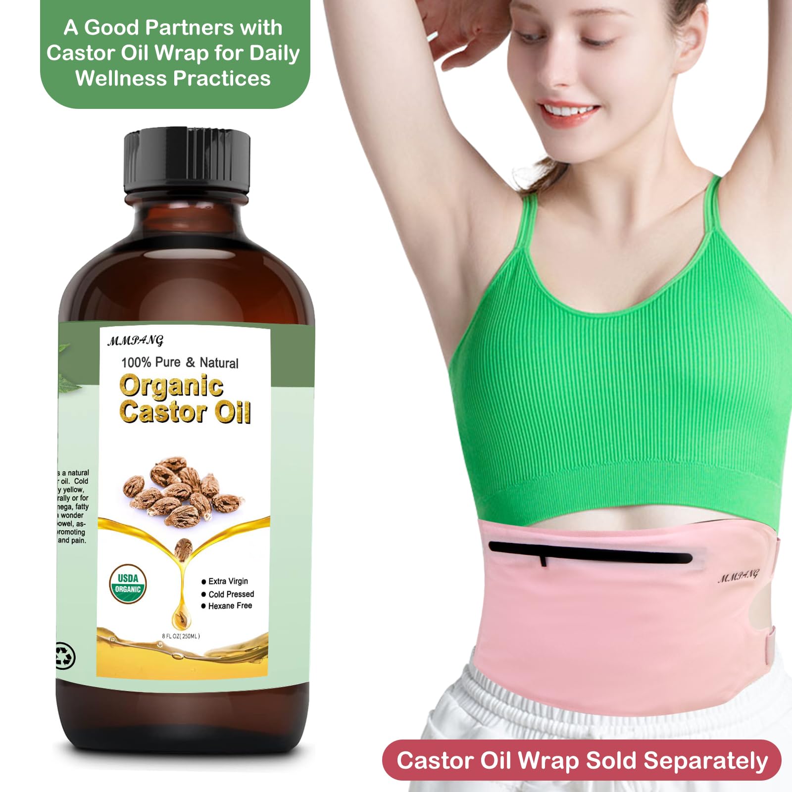 MMPANG Castor Oil skin moisturizing for dry areas.
