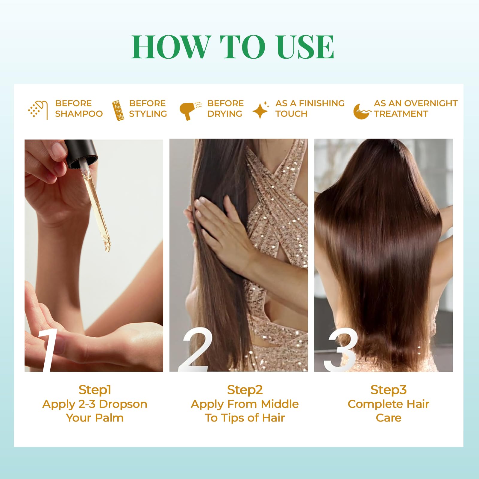 MMPANG Rosemary Oil for thicker looking hair and healthier shine.