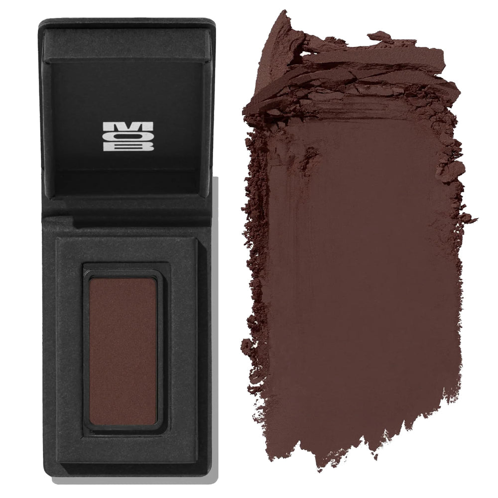 MOB Beauty Eyeshadow M28 matte brown plum swatch for versatile looks.