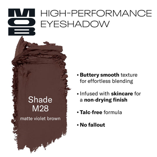 MOB Beauty Eyeshadow M28 smudge-liner technique for a soft smoky lash line.