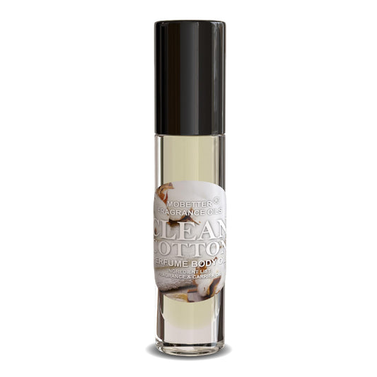 MOBETTER Clean Cotton bottle displayed for a long-lasting fragrance on the go.