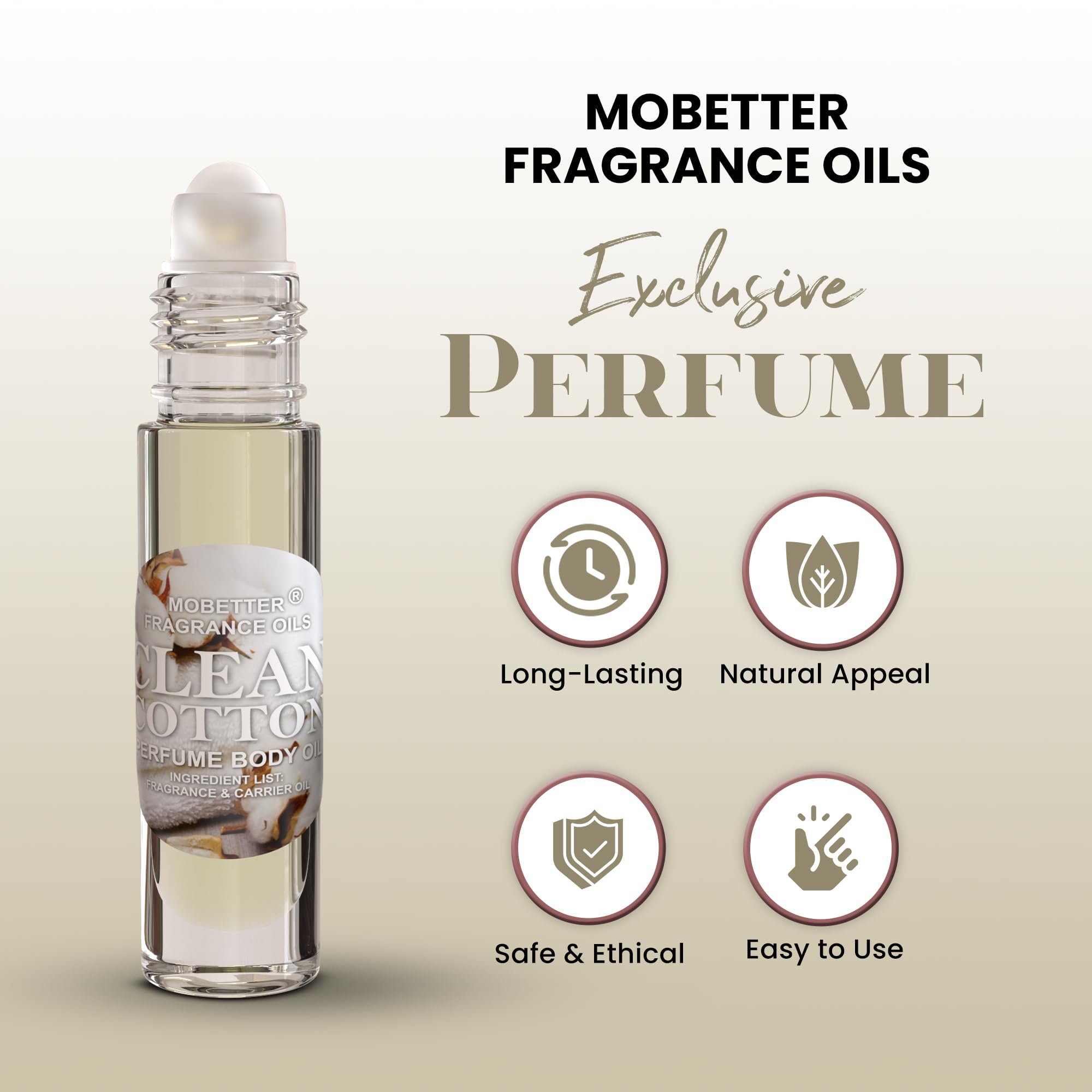 MOBETTER Clean Cotton label close-up highlights pure fragrance oil.