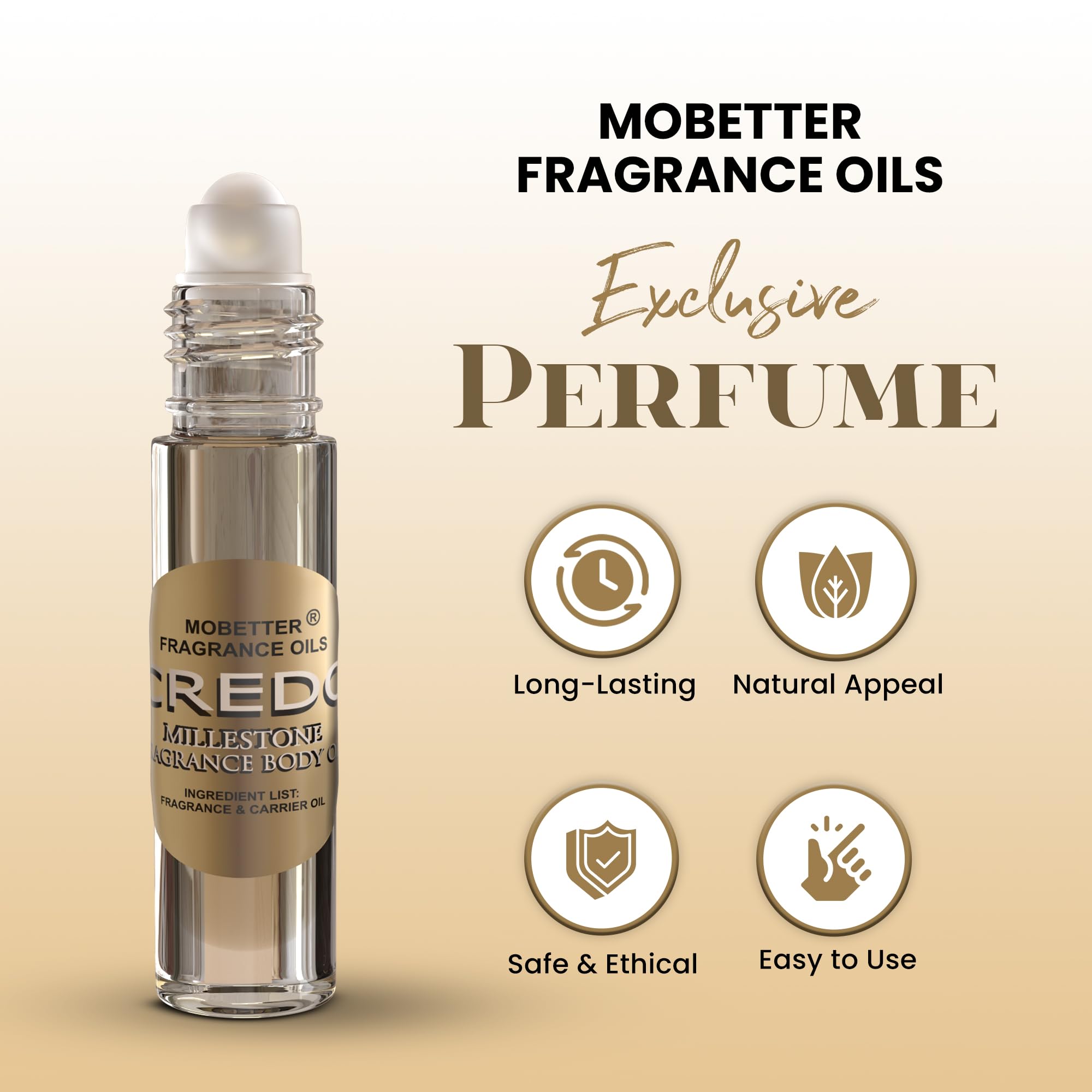 MOBETTER Credo Millestone glass-cap packaging for a premium travel-friendly design.