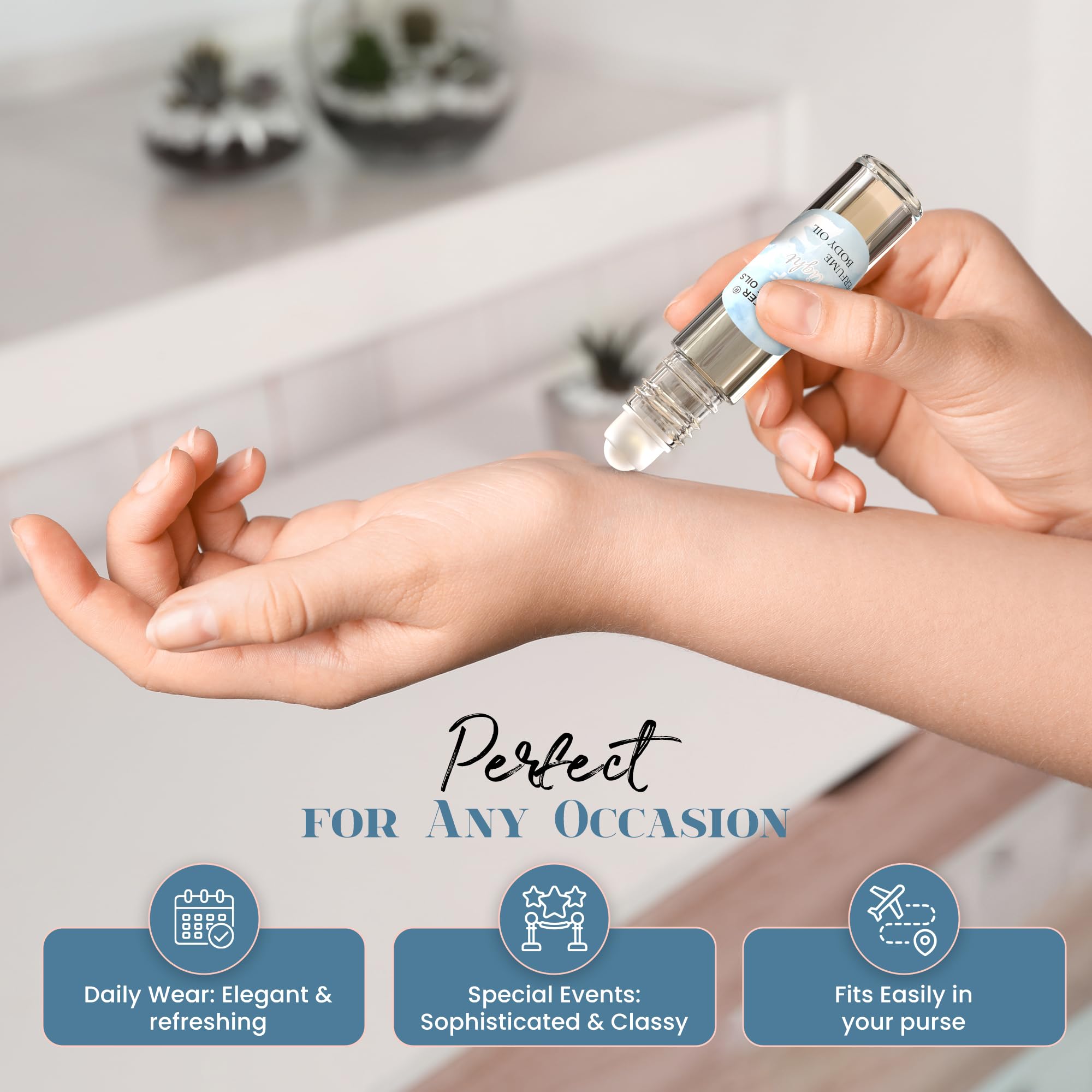 MOBETTER FRAGRANCE OILS Hues of Blue Light packaging with compact design