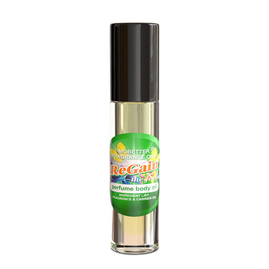 MOBETTER ReGain The Feeling roll-on shown on skin for easy, on-the-go touch-ups.