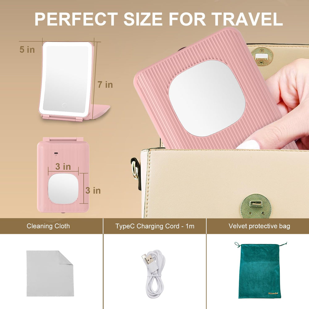 Back 1x mirror helps check overall makeup at a glance.