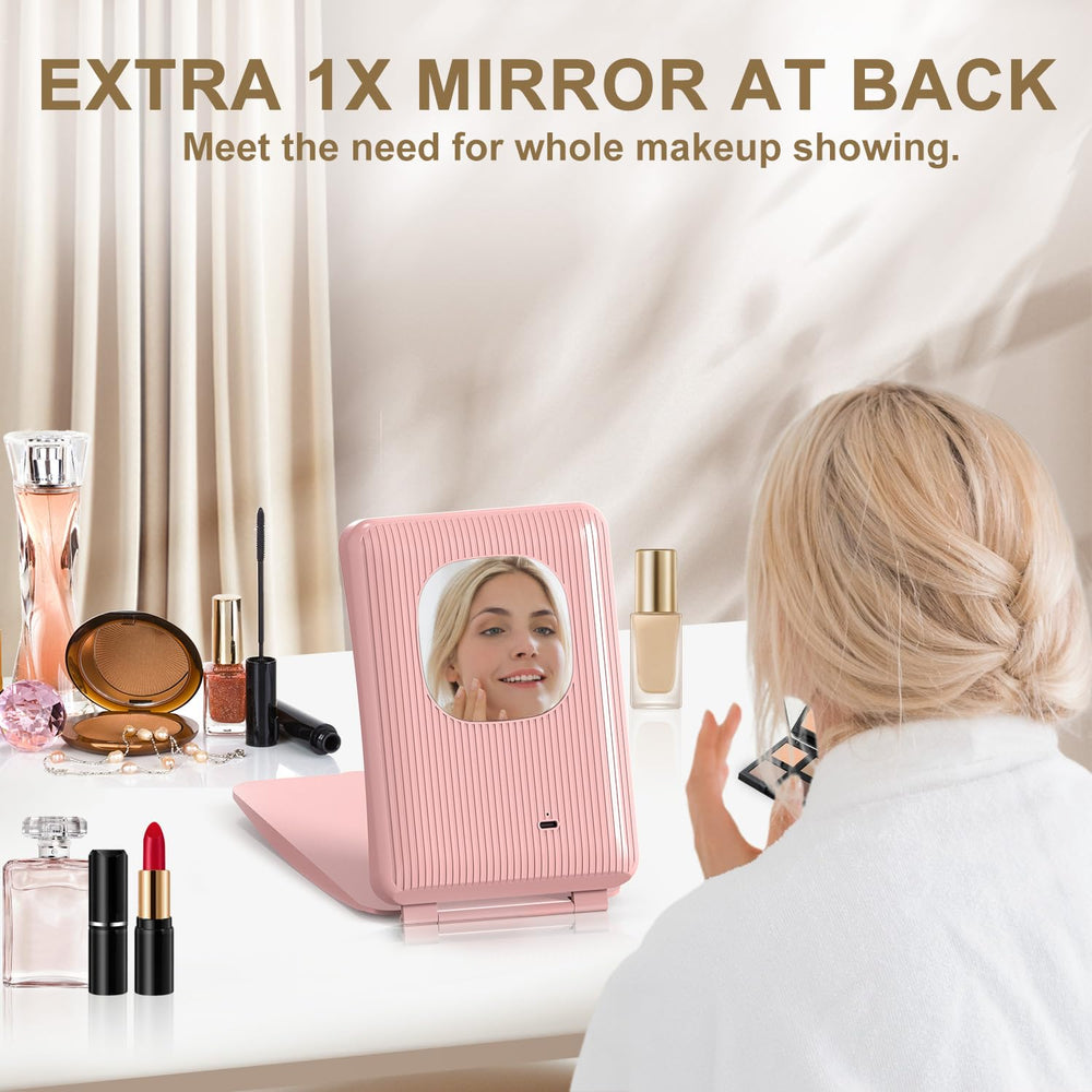 Mocado mirror offers dimmable brightness for customizable makeup lighting.