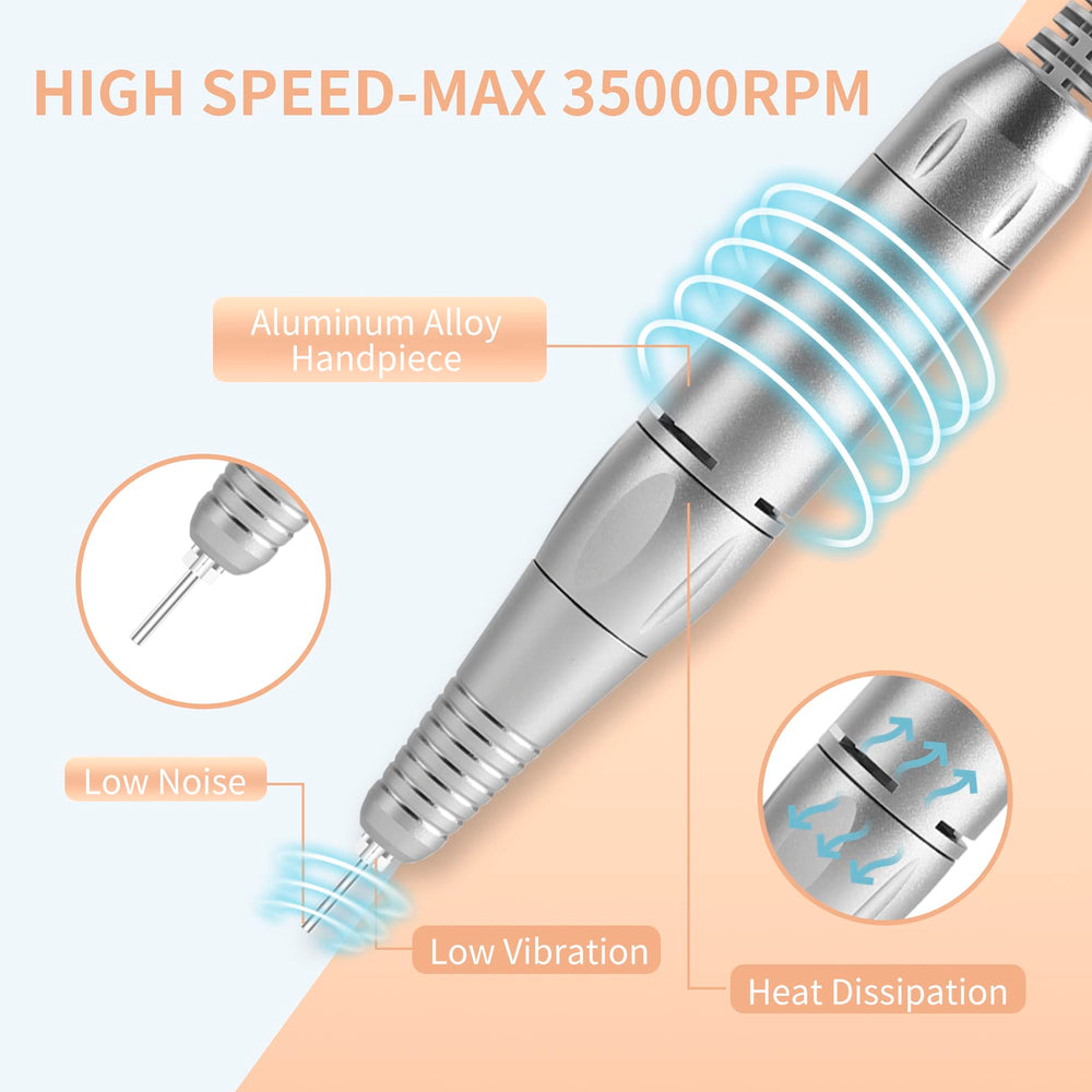 MOCOWIND aluminum handpiece delivers smooth, quiet operation.