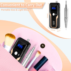 MOCOWIND cordless e-file with bits enables true salon portability.