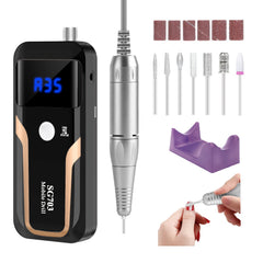 MOCOWIND portable nail drill at high speed for on-the-go manicures.